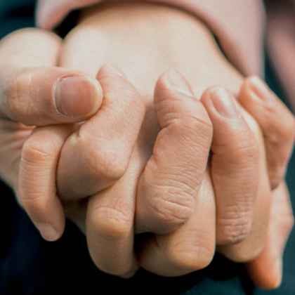 Two clasped hands